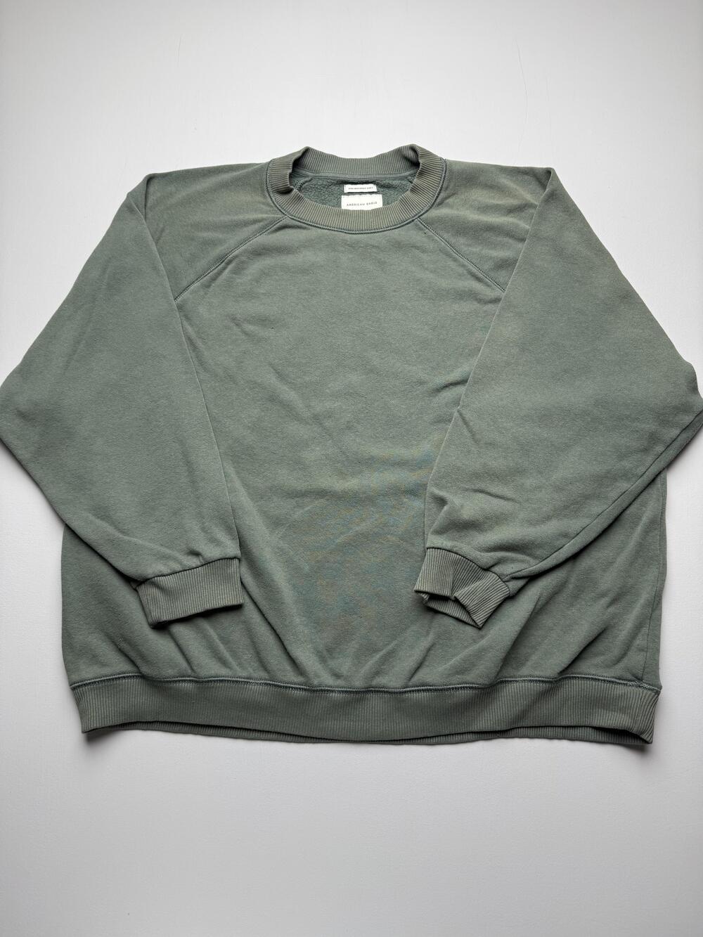 American Eagle Sweatshirt Mens Large Green Ahh-Mazingly Soft Fleece Pullover